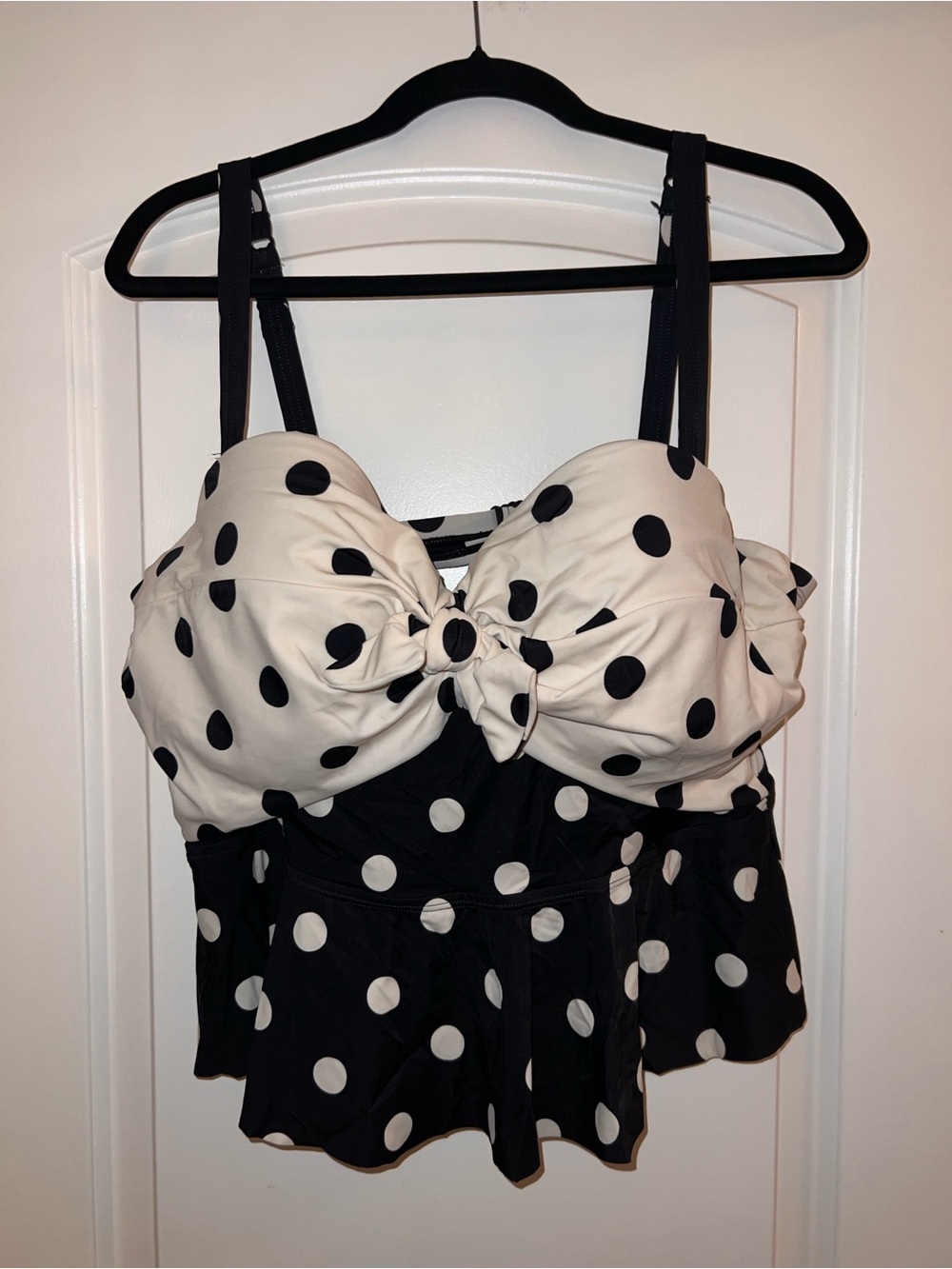 torrid Black and White Polka Dot Tankini Top